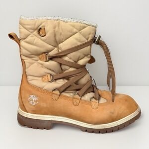 Timberland Men's 12 Waterproof Winter Boots Wheat Sherpa Lined Insulated 6 Inch